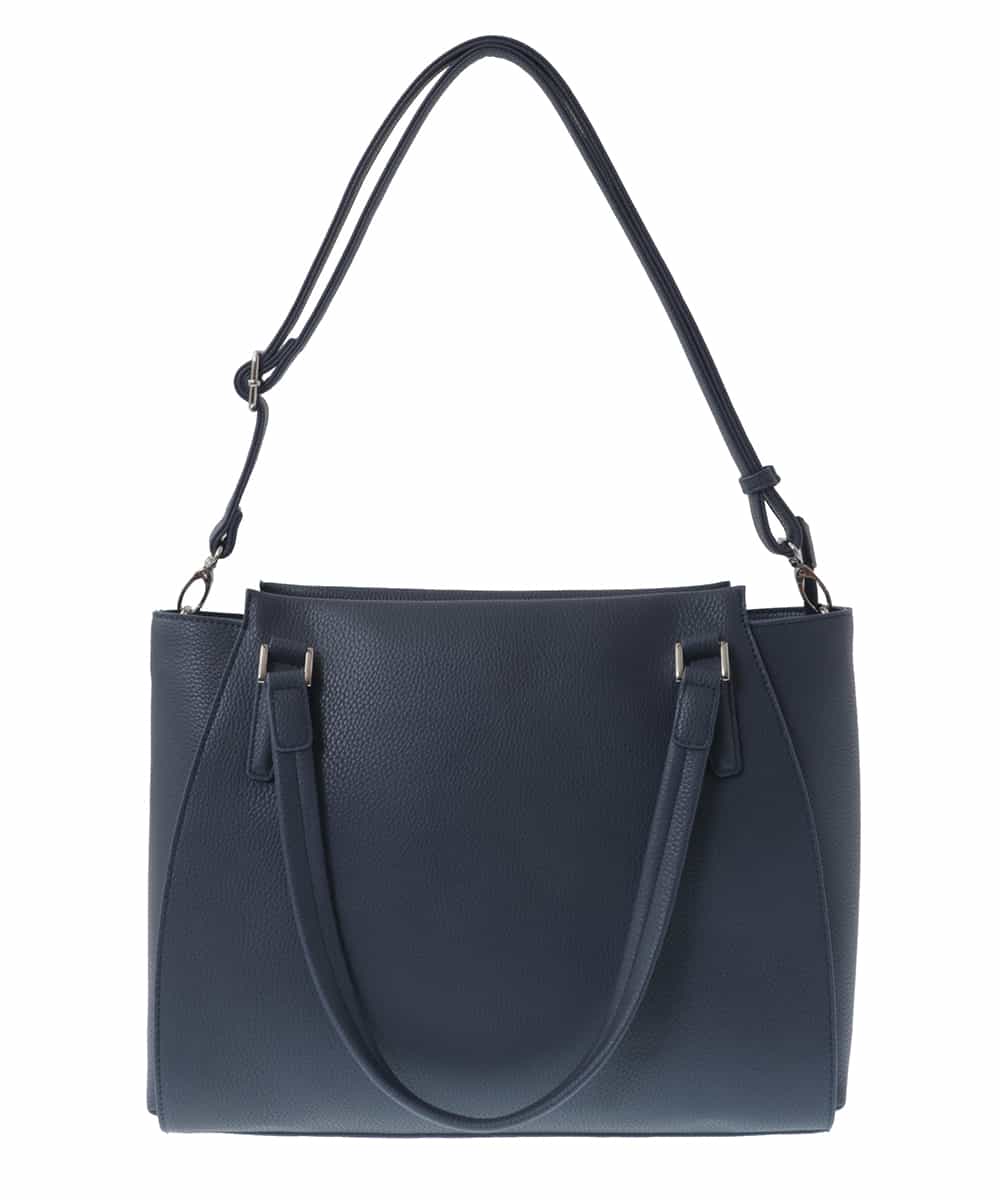 BKBGV02180 MK MICHEL KLEIN BAG(MK ミッシェルクラン バッグ) [2WAY]合成皮革エレガントスクエアトートバッグ ネイビー