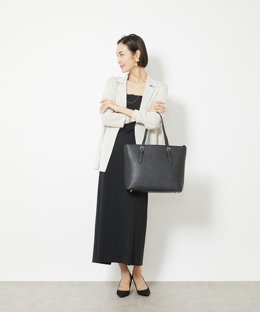 BKBGV12140 MK MICHEL KLEIN BAG(MK ミッシェルクラン バッグ) スリムスクエアトートバッグ ブラック