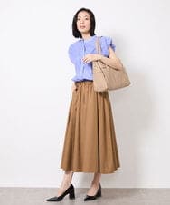 BKBGV23190 MK MICHEL KLEIN BAG(MK ミッシェルクラン バッグ) [大容量/2WAY]ステッチポイントワイドスクエアトート ベージュ