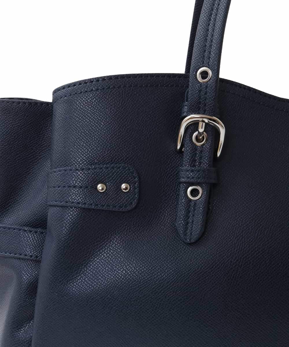 BKBGV23190 MK MICHEL KLEIN BAG(MK ミッシェルクラン バッグ) [大容量/2WAY]ステッチポイントワイドスクエアトート ネイビー