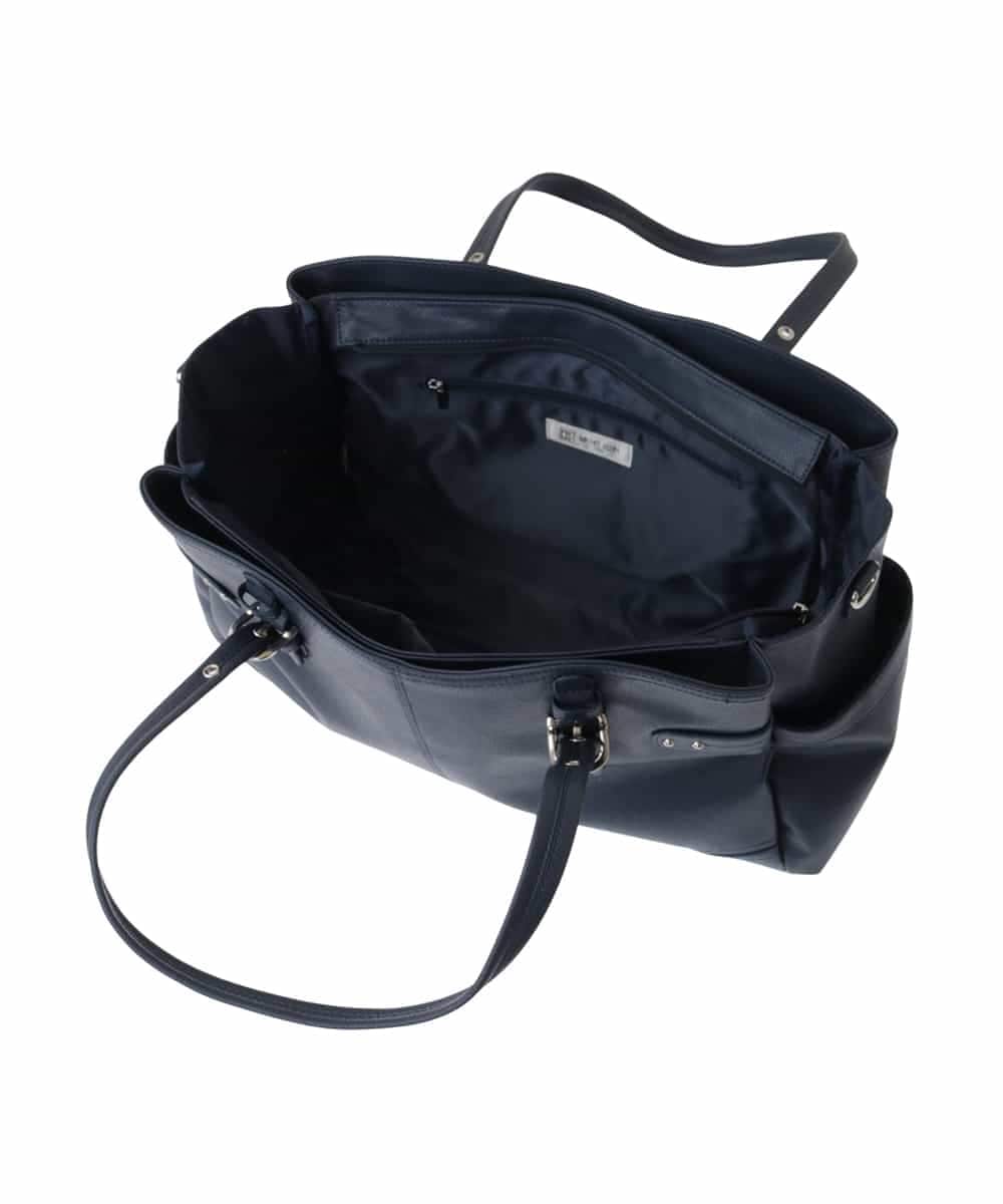 BKBGV23190 MK MICHEL KLEIN BAG(MK ミッシェルクラン バッグ) [大容量/2WAY]ステッチポイントワイドスクエアトート ネイビー