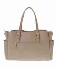 BKBGV23190 MK MICHEL KLEIN BAG(MK ミッシェルクラン バッグ) [大容量/2WAY]ステッチポイントワイドスクエアトート ベージュ