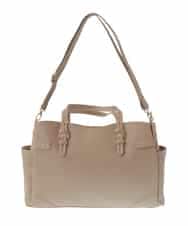 BKBGV23190 MK MICHEL KLEIN BAG(MK ミッシェルクラン バッグ) [大容量/2WAY]ステッチポイントワイドスクエアトート ベージュ