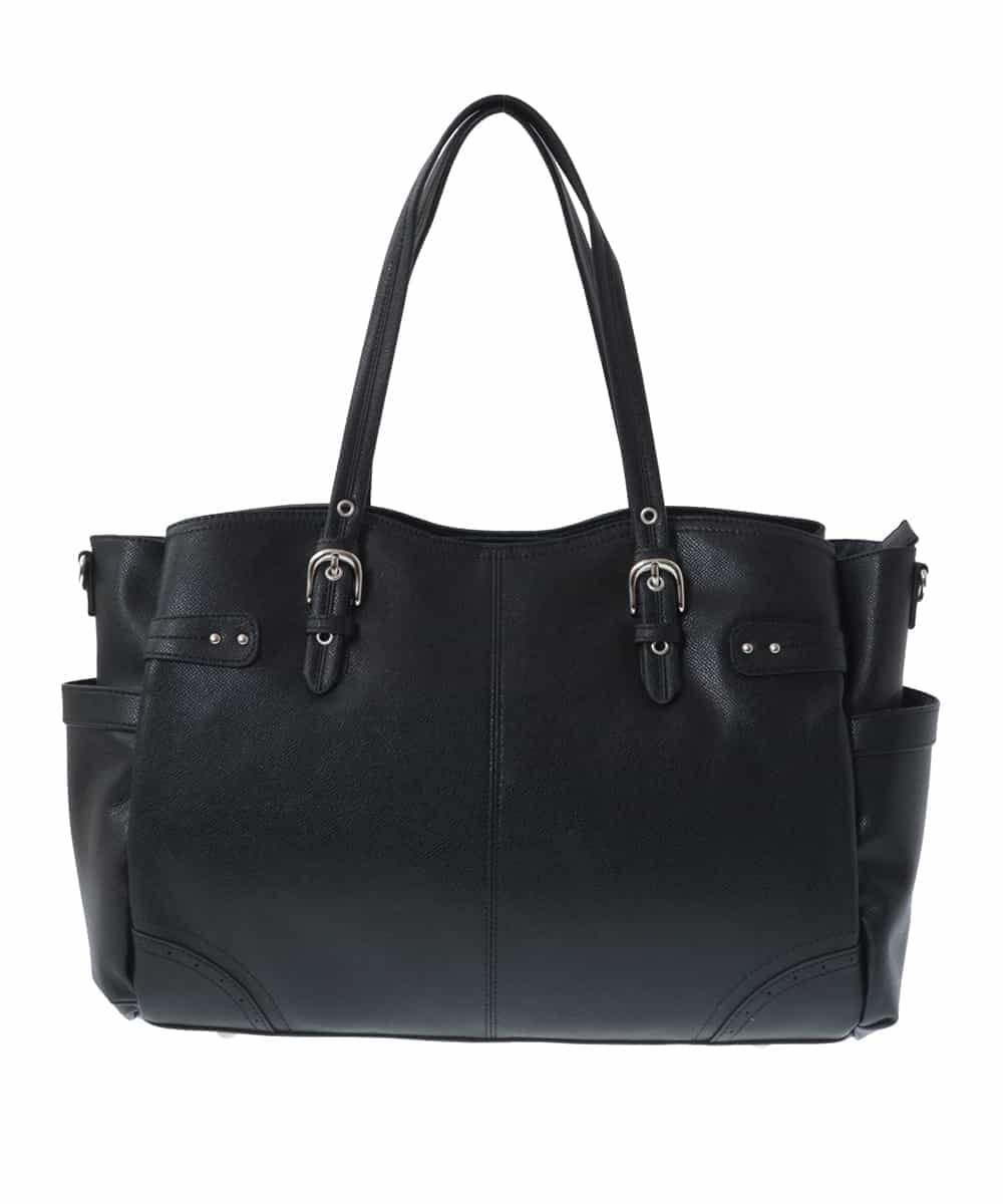 BKBGV23190 MK MICHEL KLEIN BAG(MK ミッシェルクラン バッグ) 【2WAY】ステッチポイントワイドスクエアトートバッグ ブラック