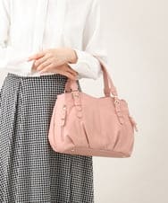 BKCAA04140 MK MICHEL KLEIN BAG(MK ミッシェルクラン バッグ) [2WAY]ベルトアクセントラウンドトートバッグ ピンク