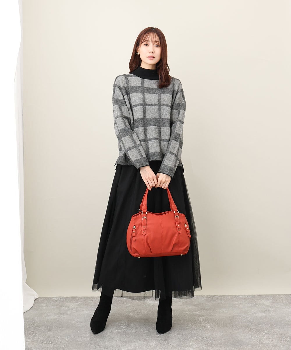 BKCAA04140 MK MICHEL KLEIN BAG(MK ミッシェルクラン バッグ) [2WAY]ベルトアクセントラウンドトートバッグ ピンク