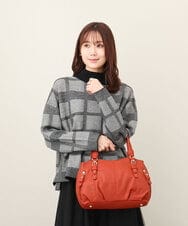 BKCAA04140 MK MICHEL KLEIN BAG(MK ミッシェルクラン バッグ) [2WAY]ベルトアクセントラウンドトートバッグ オレンジ