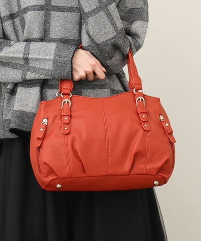 BKCAA04140  [2WAY]ベルトアクセントラウンドトートバッグ