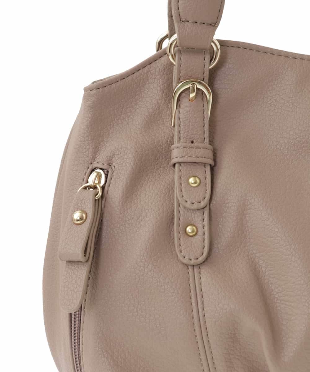 BKCAA04140 MK MICHEL KLEIN BAG(MK ミッシェルクラン バッグ) [2WAY]ベルトアクセントラウンドトートバッグ ピンク
