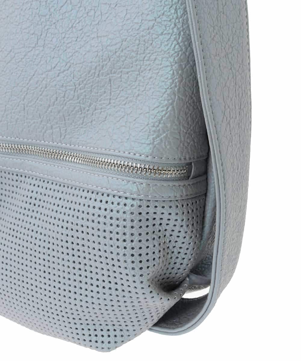 BKCAA26165 MK MICHEL KLEIN BAG(MK ミッシェルクラン バッグ) [2WAY/A4サイズ対応]パンチングデザイン変形トートバッグ ライトブルー