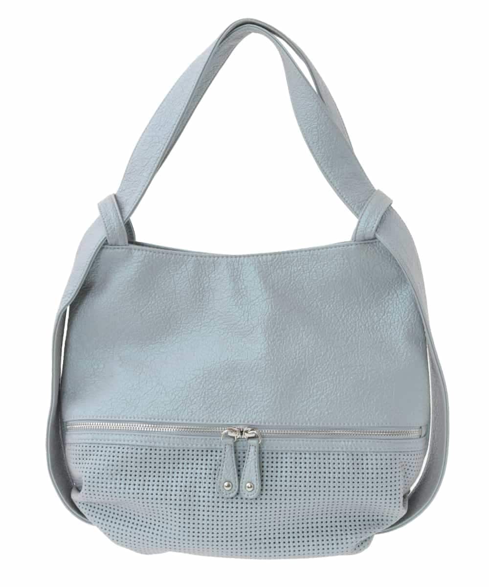 BKCAA28155 MK MICHEL KLEIN BAG(MK ミッシェルクラン バッグ) [2WAY/軽量]パンチングデザイン変形ミニトートバッグ ライトブルー