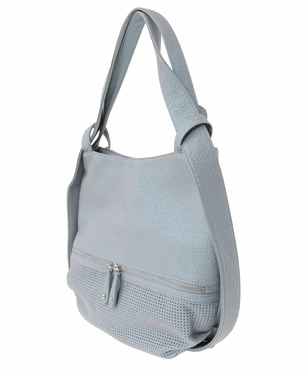 BKCAA28155 MK MICHEL KLEIN BAG(MK ミッシェルクラン バッグ) [2WAY/軽量]パンチングデザイン変形ミニトートバッグ ライトブルー