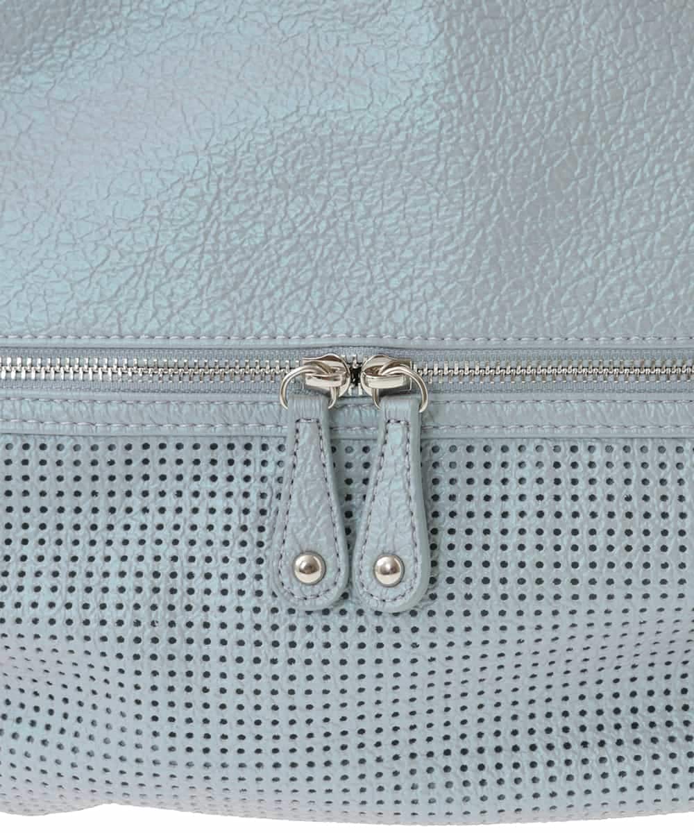 BKCAA28155 MK MICHEL KLEIN BAG(MK ミッシェルクラン バッグ) [2WAY/軽量]パンチングデザイン変形ミニトートバッグ ライトブルー