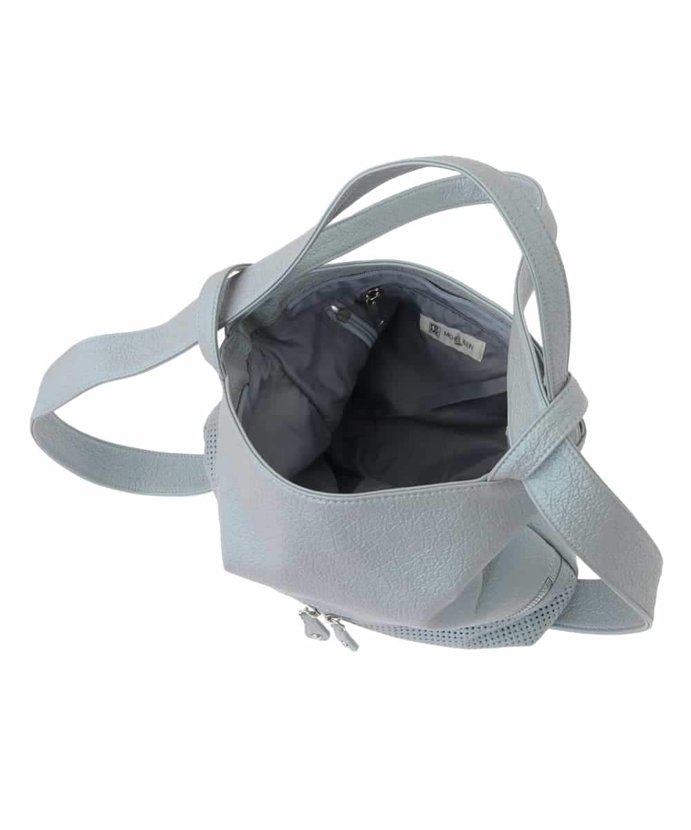 BKCAA28155 MK MICHEL KLEIN BAG(MK ミッシェルクラン バッグ) [2WAY/軽量]パンチングデザイン変形ミニトートバッグ ライトブルー