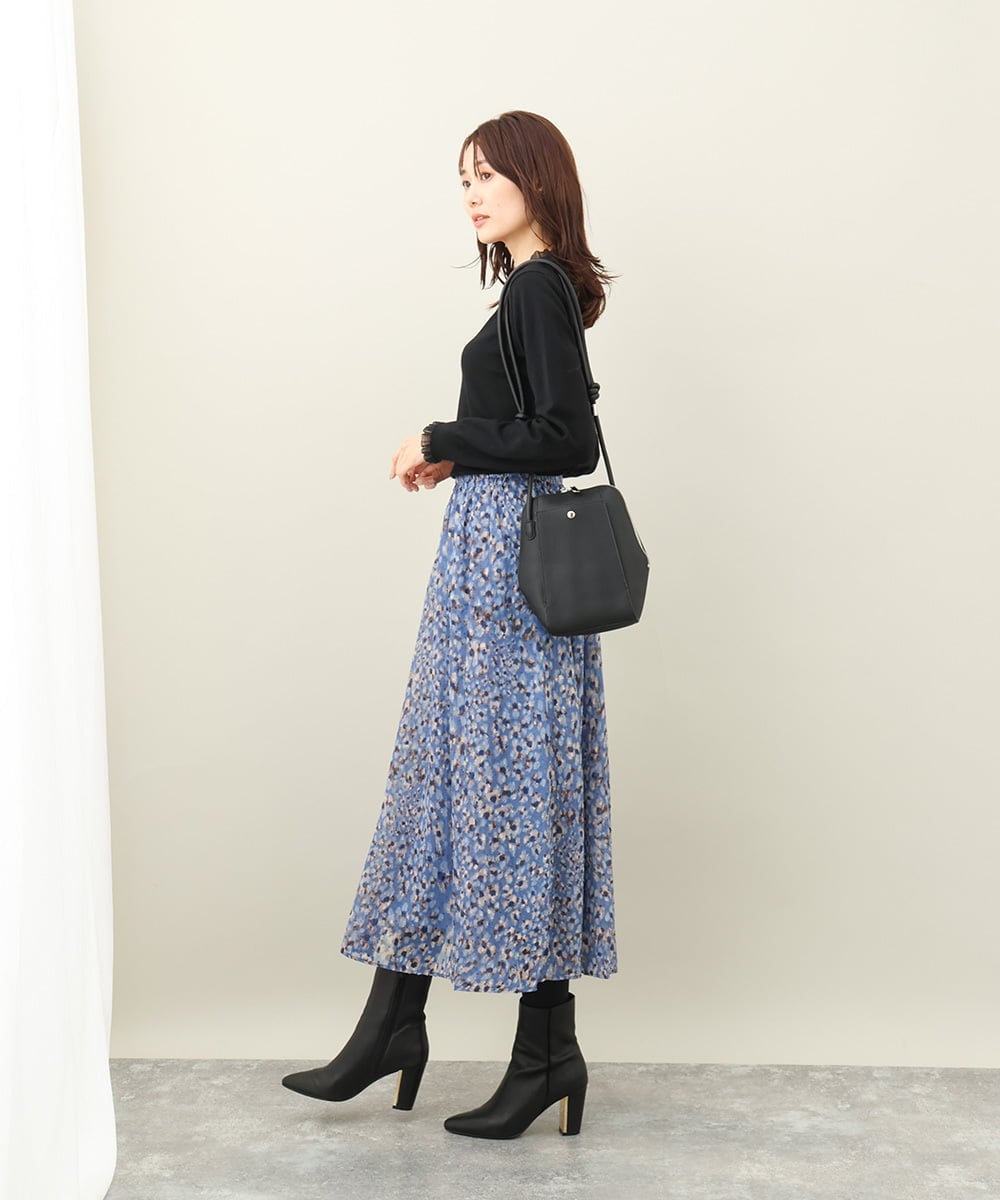 BKCAA83120 MK MICHEL KLEIN BAG(MK ミッシェルクラン バッグ) [軽量]型押しコクーンシルエットショルダーバッグ ブラック