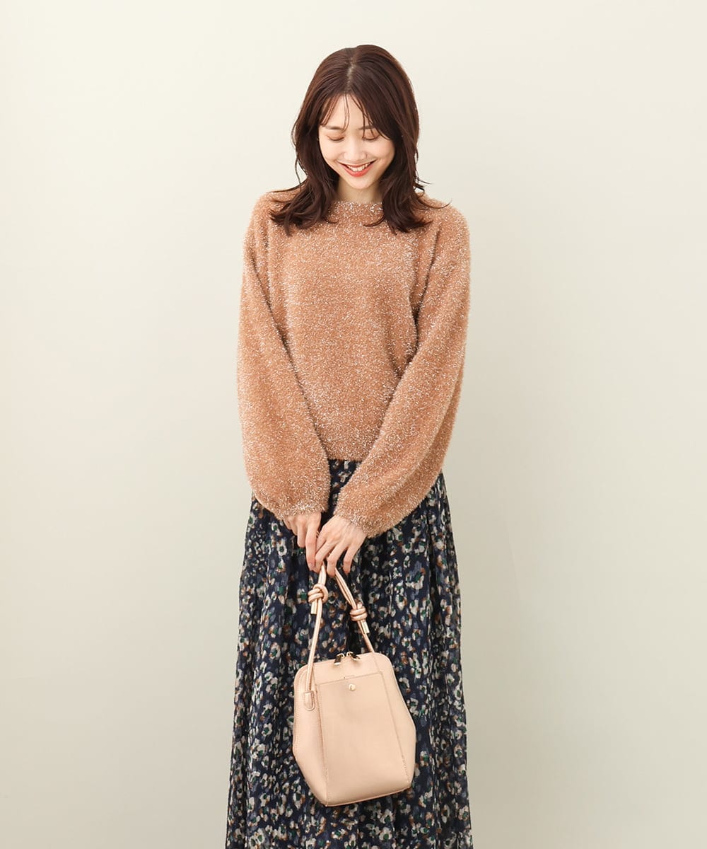 BKCAA83120 MK MICHEL KLEIN BAG(MK ミッシェルクラン バッグ) [軽量]型押しコクーンシルエットショルダーバッグ ブラック