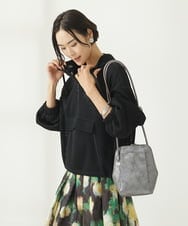 BKCAA83120 MK MICHEL KLEIN BAG(MK ミッシェルクラン バッグ) [軽量]型押しコクーンシルエットショルダーバッグ ガンメタ