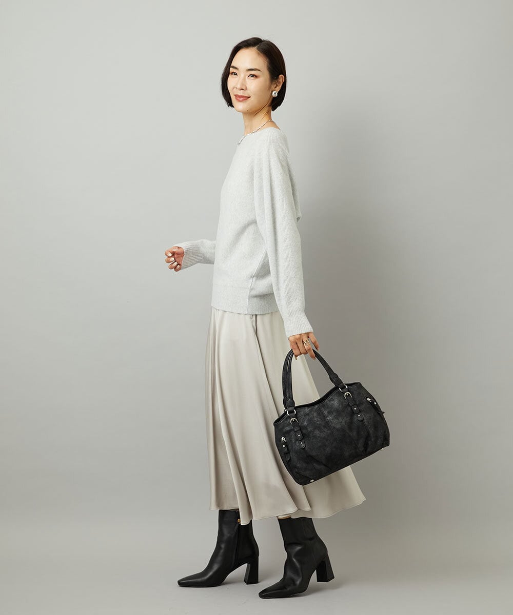 BKCAD04140 MK MICHEL KLEIN BAG(MK ミッシェルクラン バッグ) [2WAY]シャイニーカラーベルトデザインラウンドトートバッグ ベージュ