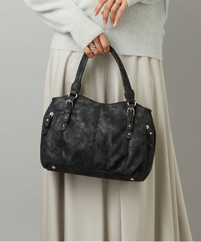 BKCAD04140 MK MICHEL KLEIN BAG [2WAY]シャイニーカラーベルトデザインラウンドトートバッグ