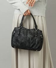 BKCAD04140 MK MICHEL KLEIN BAG(MK ミッシェルクラン バッグ) [2WAY]シャイニーカラーベルトデザインラウンドトートバッグ ブラック