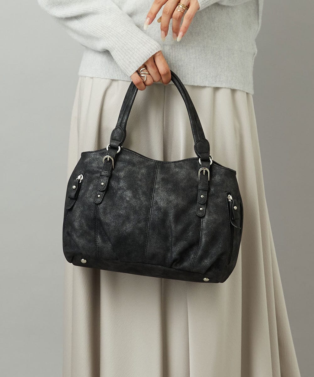 BKCAD04140 MK MICHEL KLEIN BAG [2WAY]シャイニーカラーベルトデザインラウンドトートバッグ