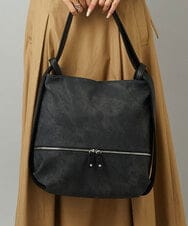 BKCAD05165 MK MICHEL KLEIN BAG(MK ミッシェルクラン バッグ) [2WAY/A4収納可]デニム風デザイン変形トートバッグ ブラック