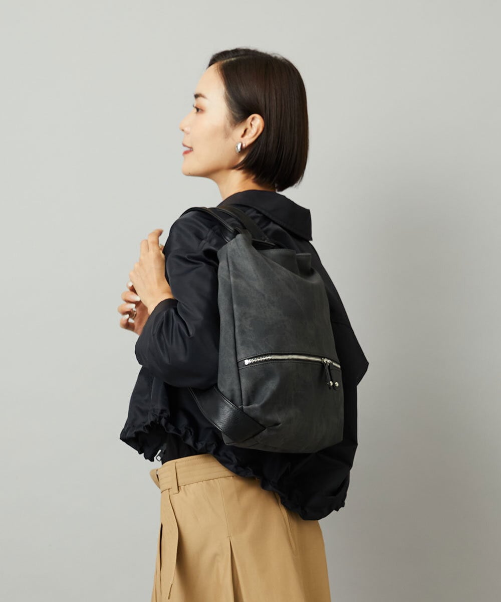 BKCAD05165 MK MICHEL KLEIN BAG(MK ミッシェルクラン バッグ) [2WAY/A4収納可]デニム風デザイン変形トートバッグ ブラック