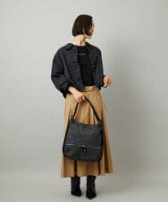 BKCAD05165 MK MICHEL KLEIN BAG(MK ミッシェルクラン バッグ) [2WAY/A4収納可]デニム風デザイン変形トートバッグ ブラック
