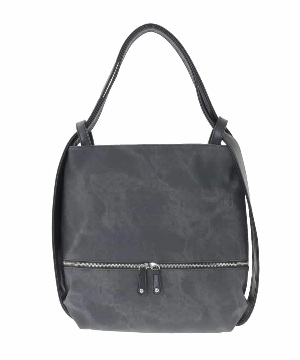 BKCAD05165 MK MICHEL KLEIN BAG(MK ミッシェルクラン バッグ) [2WAY/A4収納可]デニム風デザイン変形トートバッグ ブラック