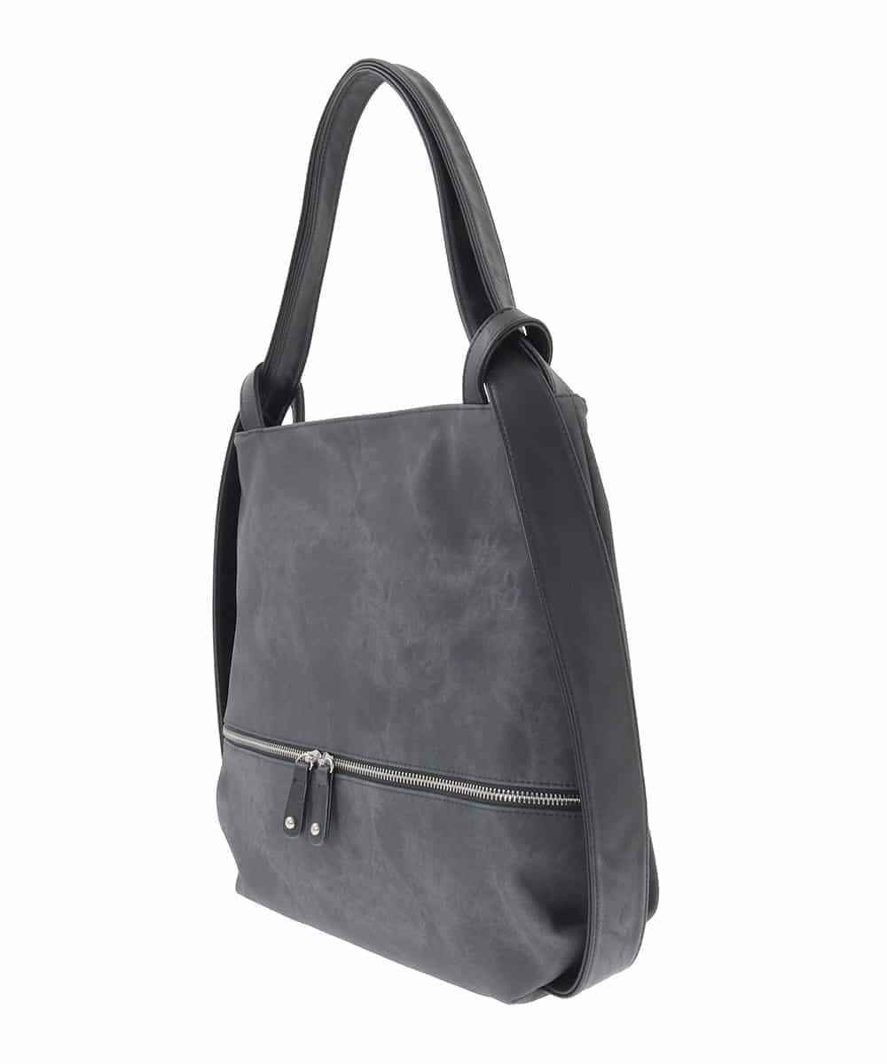 BKCAD05165 MK MICHEL KLEIN BAG(MK ミッシェルクラン バッグ) [2WAY/A4収納可]デニム風デザイン変形トートバッグ ブラック