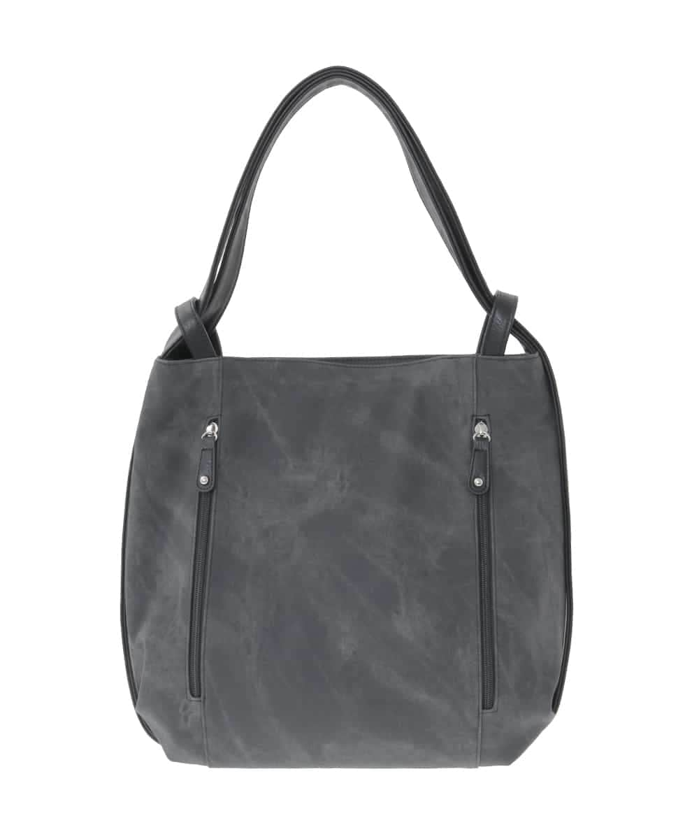 BKCAD05165 MK MICHEL KLEIN BAG(MK ミッシェルクラン バッグ) [2WAY/A4収納可]デニム風デザイン変形トートバッグ ブラック