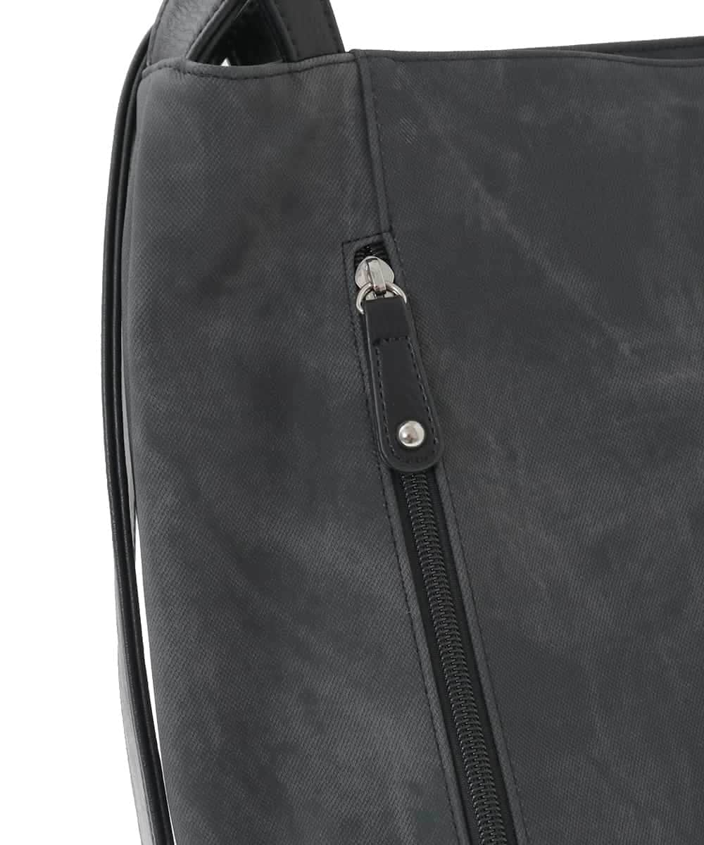 BKCAD05165 MK MICHEL KLEIN BAG(MK ミッシェルクラン バッグ) [2WAY/A4収納可]デニム風デザイン変形トートバッグ ブラック