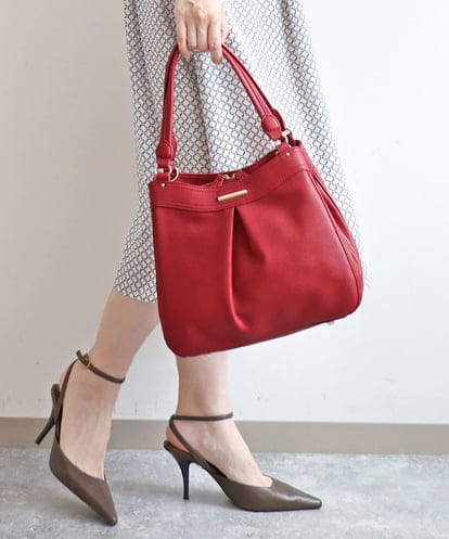 BKCAD07160 MK MICHEL KLEIN BAG [2WAY]合成皮革タックデザインバッグ
