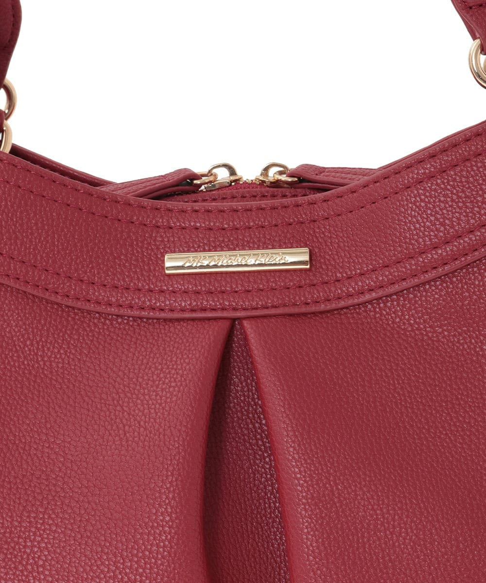 BKCAD07160 MK MICHEL KLEIN BAG(MK ミッシェルクラン バッグ) [2WAY]合成皮革タックデザインバッグ グレー