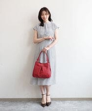 BKCAD07160 MK MICHEL KLEIN BAG(MK ミッシェルクラン バッグ) [2WAY]合成皮革タックデザインバッグ グレー