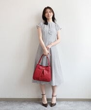 BKCAD07160 MK MICHEL KLEIN BAG(MK ミッシェルクラン バッグ) [2WAY]合成皮革タックデザインバッグ グレー