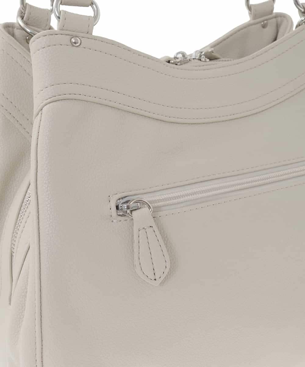 BKCAD07160 MK MICHEL KLEIN BAG(MK ミッシェルクラン バッグ) [2WAY]サイドファスナーデザイントートバッグ グレー