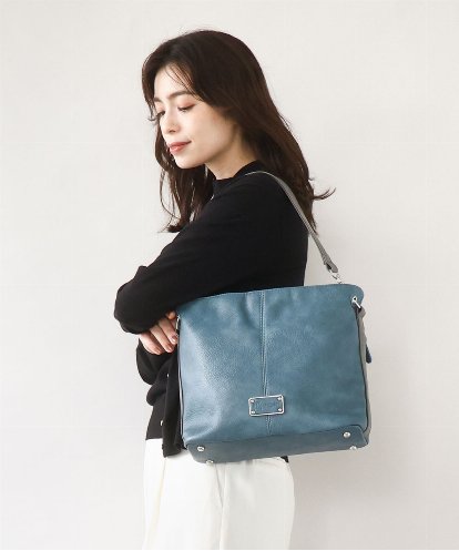 BKCAD09150 MK MICHEL KLEIN BAG [2WAY]メタルタグアクセントショルダーバッグ