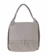 BKCAD26165 MK MICHEL KLEIN BAG(MK ミッシェルクラン バッグ) [2WAY]パンチングデザイン変形トートバッグ ライトグレー