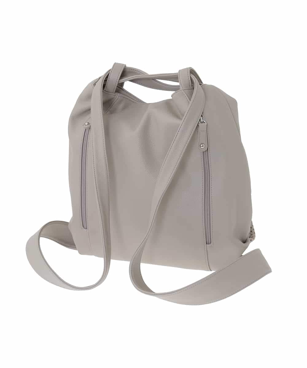 BKCAD26165 MK MICHEL KLEIN BAG(MK ミッシェルクラン バッグ) [2WAY]パンチングデザイン変形トートバッグ ライトグレー
