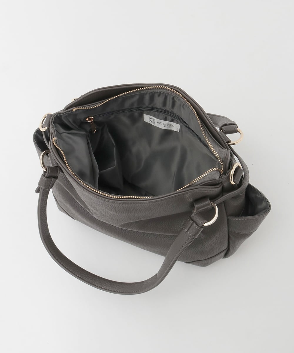 BKCAG08150 MK MICHEL KLEIN BAG(MK ミッシェルクラン バッグ) [2WAY]サイドポケットデザイントートバッグ オレンジ