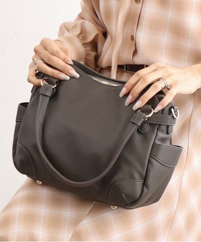 BKCAG08150 MK MICHEL KLEIN BAG [2WAY]サイドポケットデザイントートバッグ