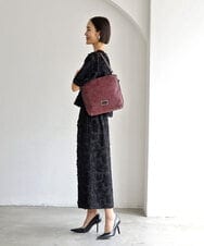 BKCAG09160 MK MICHEL KLEIN BAG(MK ミッシェルクラン バッグ) [2WAY]スエード風メタルタグアクセントショルダーバッグ ブラウン