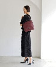 BKCAG09160 MK MICHEL KLEIN BAG(MK ミッシェルクラン バッグ) [2WAY]スエード風メタルタグアクセントショルダーバッグ ブラウン