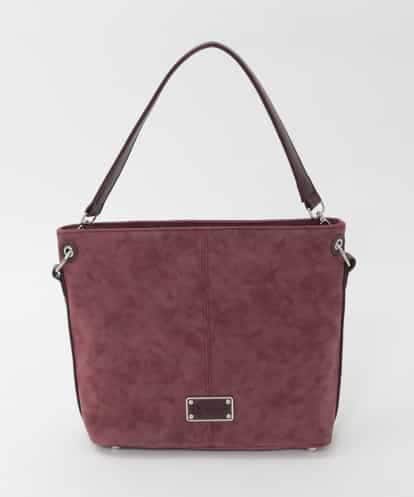 BKCAG09160 MK MICHEL KLEIN BAG [2WAY]スエード風メタルタグアクセントショルダーバッグ