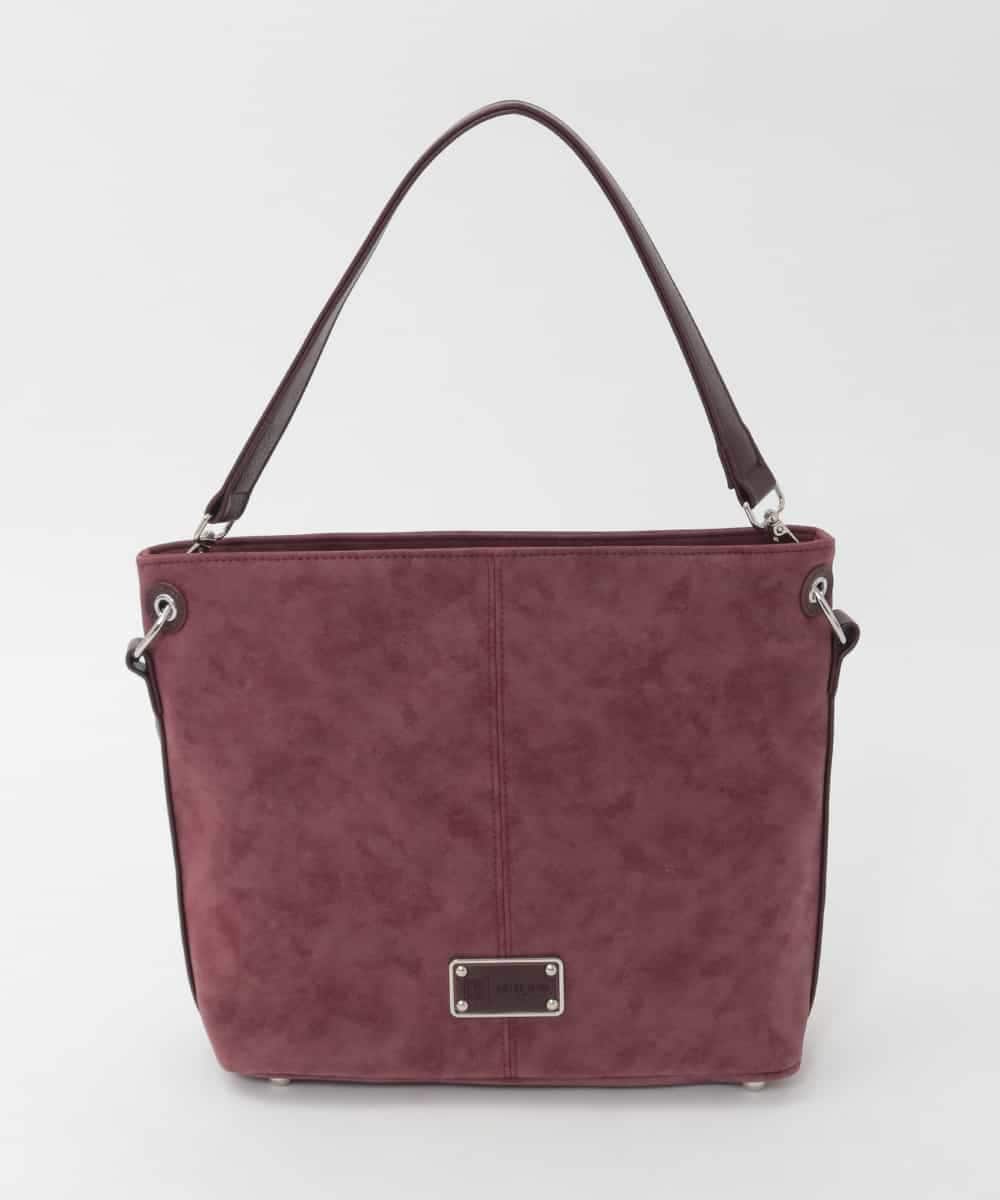 BKCAG09160 MK MICHEL KLEIN BAG(MK ミッシェルクラン バッグ) [2WAY]スエード風メタルタグアクセントショルダーバッグ レッド