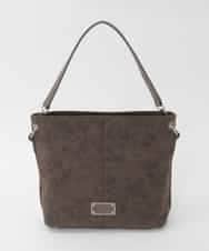 BKCAG09160 MK MICHEL KLEIN BAG(MK ミッシェルクラン バッグ) [2WAY]スエード風メタルタグアクセントショルダーバッグ ブラウン
