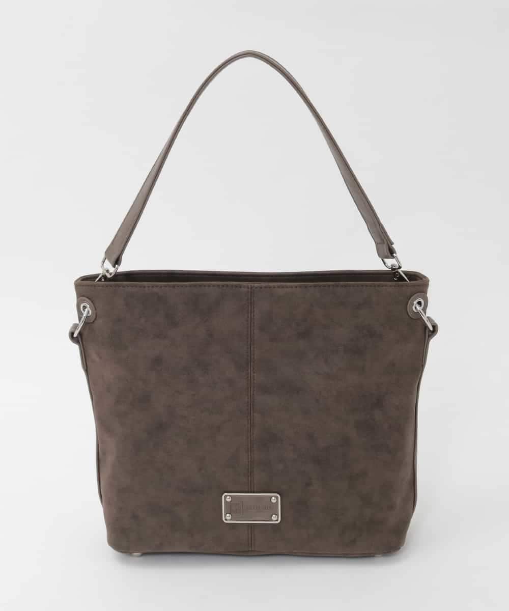 BKCAG09160 MK MICHEL KLEIN BAG(MK ミッシェルクラン バッグ) [2WAY]スエード風メタルタグアクセントショルダーバッグ ブラウン