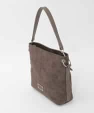 BKCAG09160 MK MICHEL KLEIN BAG(MK ミッシェルクラン バッグ) [2WAY]スエード風メタルタグアクセントショルダーバッグ ブラウン