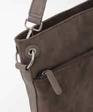 BKCAG09160 MK MICHEL KLEIN BAG(MK ミッシェルクラン バッグ) [2WAY]スエード風メタルタグアクセントショルダーバッグ ブラウン